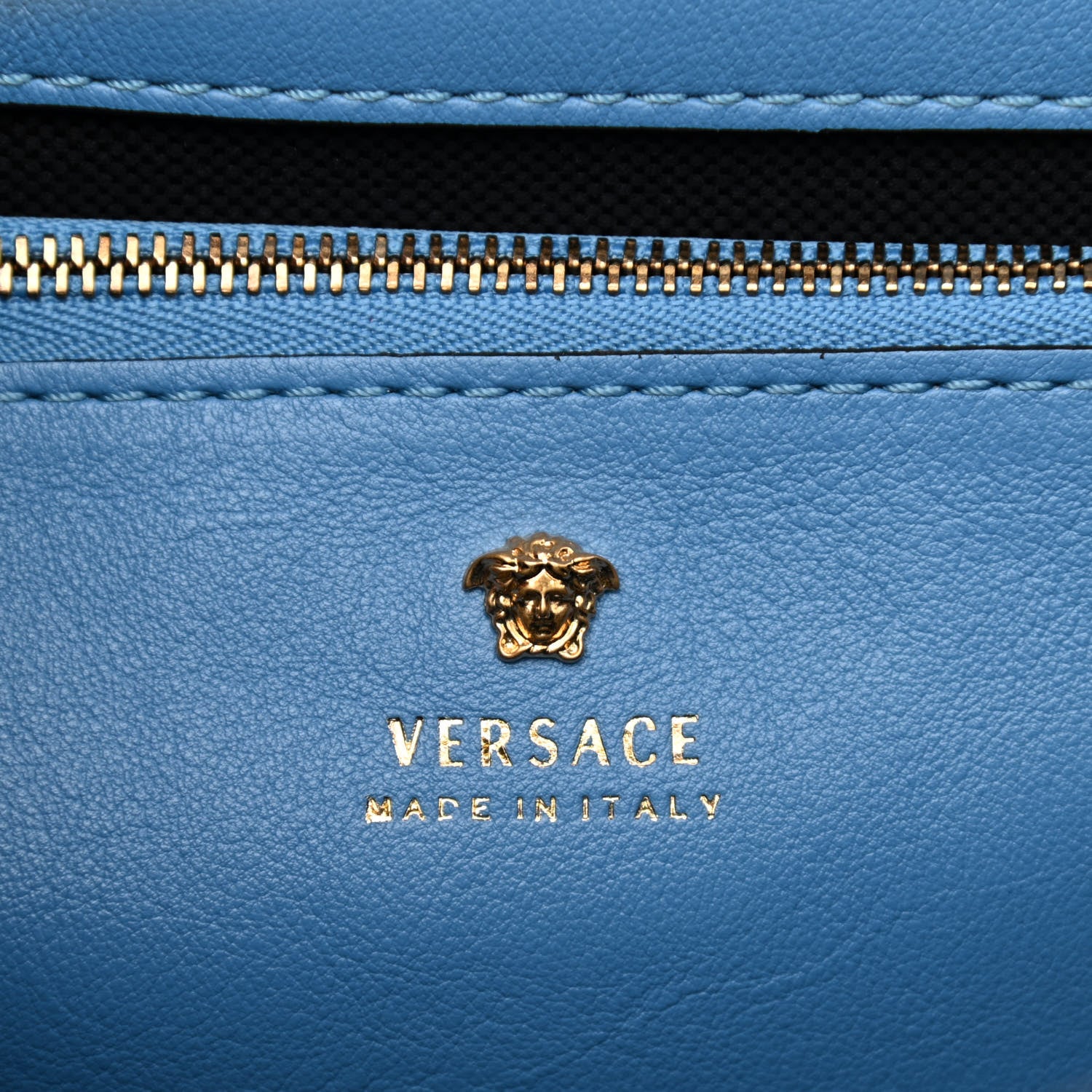 Versace Calfskin Medium Palazzo Empire Bag Blue Pink Yellow 6 of 9