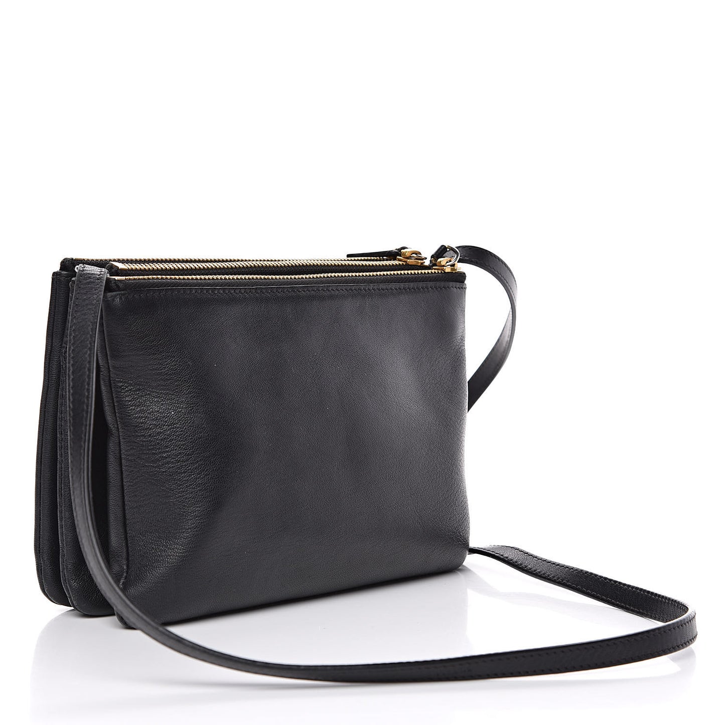 Lambskin Small Trio Crossbody Bag Black
