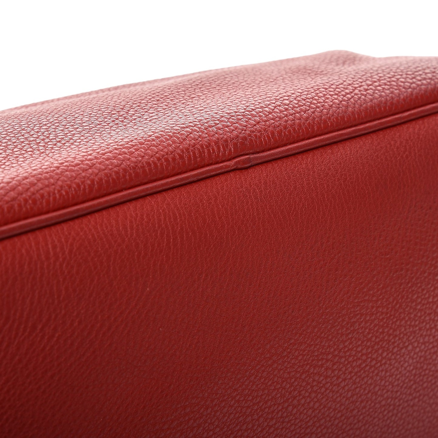 Vitello Daino Side Zip Tote Rosso