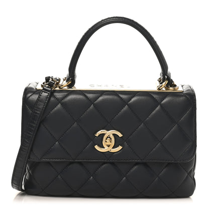Chanel Lambskin Quilted Small Trendy CC Dual Handle Flap Bag Navy 1 of 11