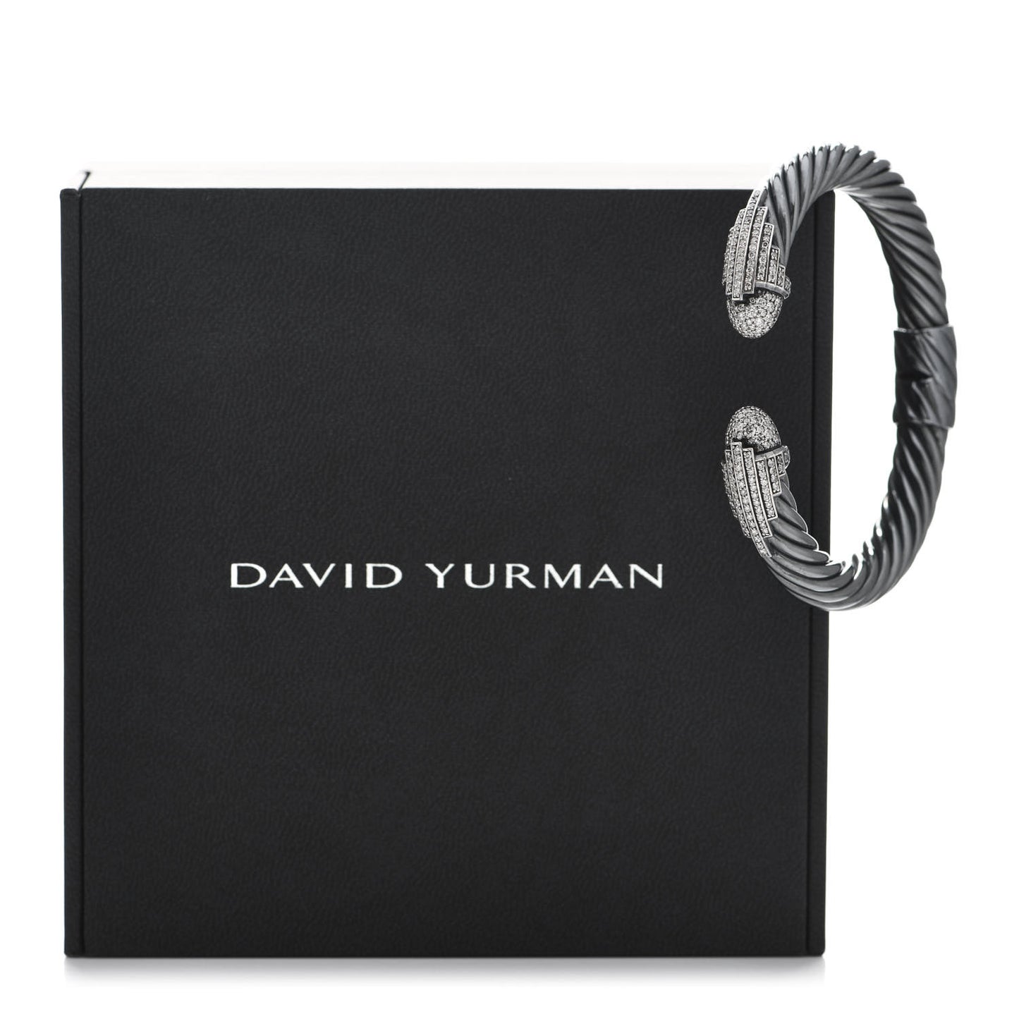 Blackened Sterling Silver Diamond Empire Cable Bracelet