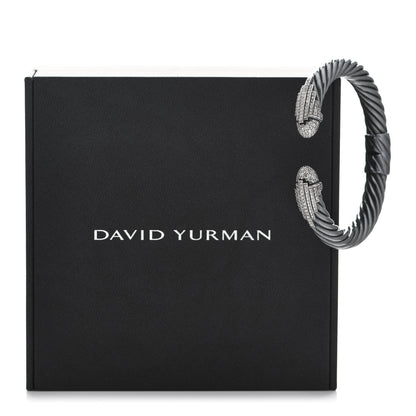 David Yurman Blackened Sterling Silver Diamond Empire Cable Bracelet 6 of 6