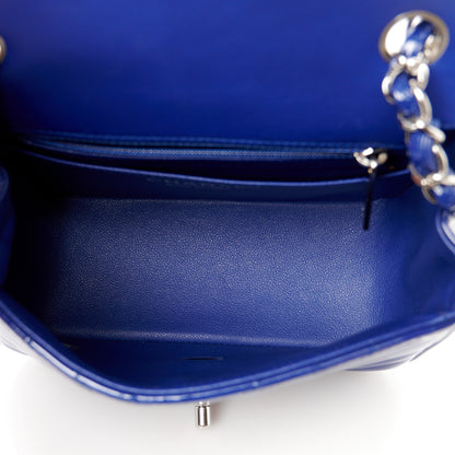 Chanel Patent Chevron Quilted Mini Square Flap Blue 5 of 11