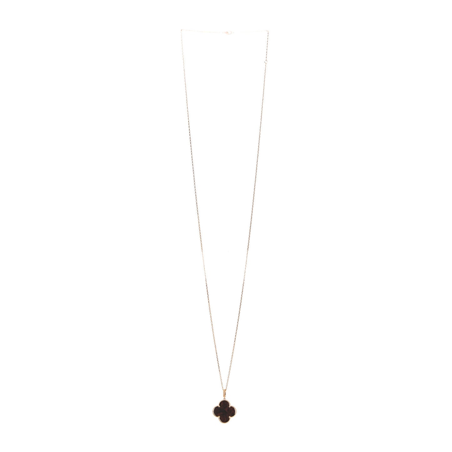 18K Rose Gold Letterwood Magic Alhambra Long Necklace