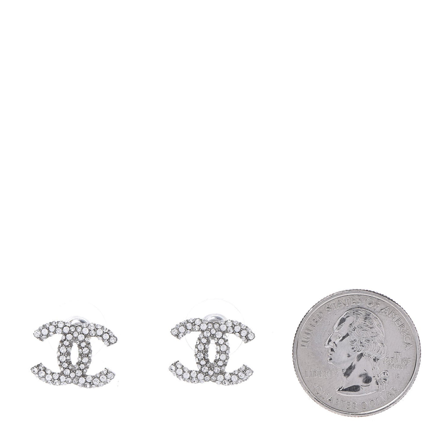 Crystal Mini CC Earrings Silver