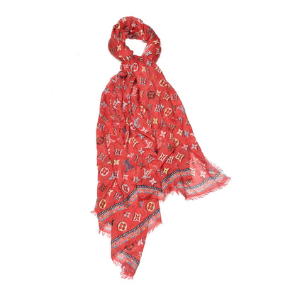 Louis Vuitton Silk Pop Monogram Stole Flamingo 1 of 5