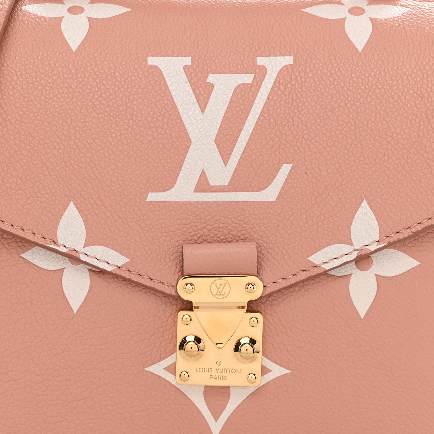 LOUIS VUITTON Empreinte Monogram Giant Pochette Metis Rose Trianon Cream