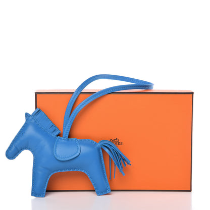 Hermes Milo Lambskin Grigri Rodeo Horse Bag Charm MM Bleu Zanzibar 4 of 4