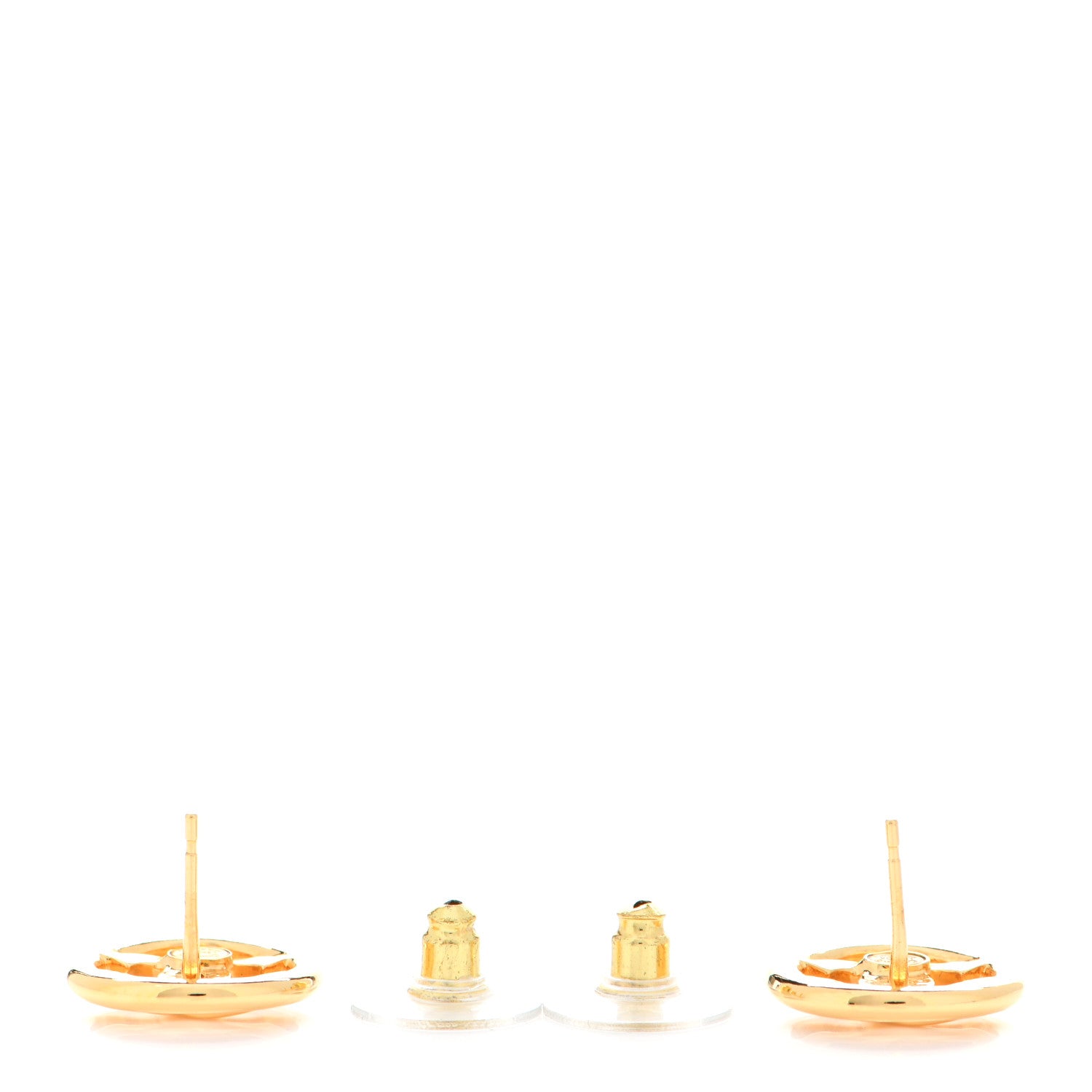 Chanel Metal CC Round Earrings Gold 3 of 5