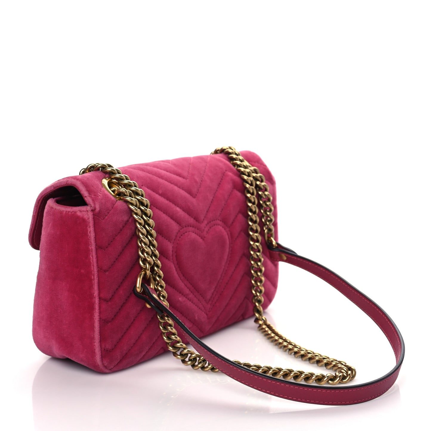Velvet Matelasse Small GG Marmont Shoulder Bag Light Raspberry Rose