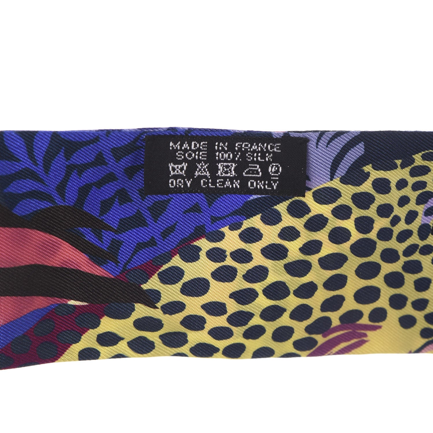 Hermes Silk Under The Waves Twilly Mauve Marine Jaune 2 of 4