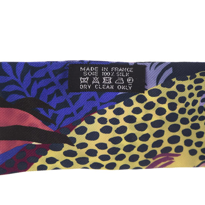 Hermes Silk Under The Waves Twilly Mauve Marine Jaune 2 of 4