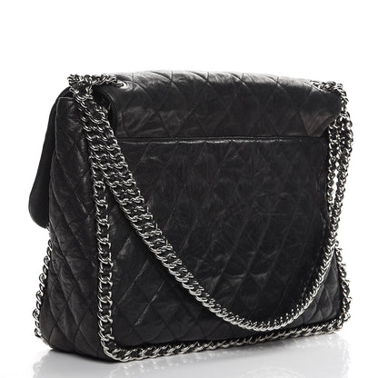 Chanel Washed Lambskin Quilted Maxi Chain Around Flap Black 3 of 8