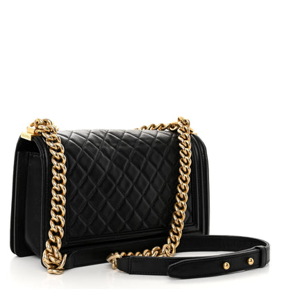 Chanel Lambskin Quilted Medium Boy Flap Black 3 of 10