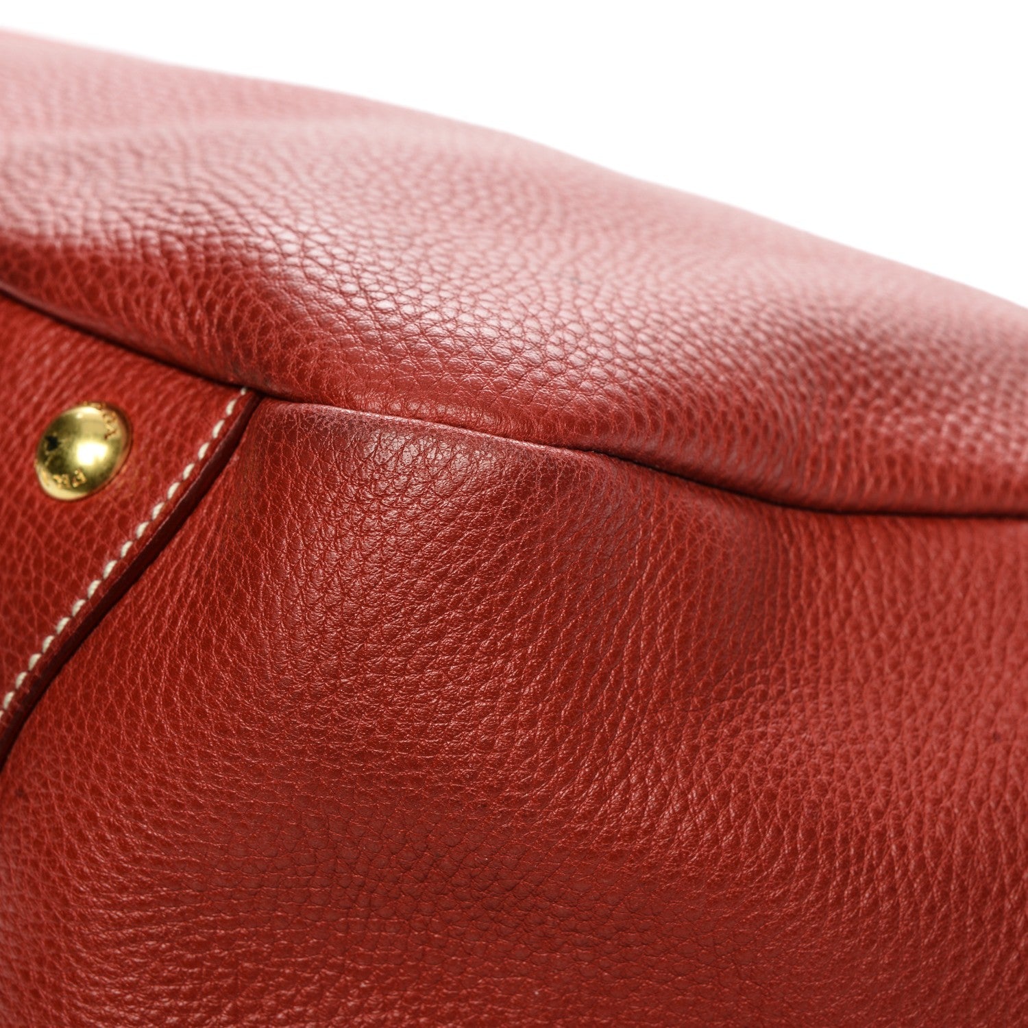 Prada Vitello Daino Side Pocket Hobo Rosso 9 of 10