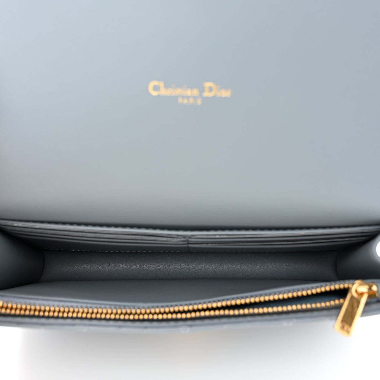 Supple Calfskin Caro Pouch with Chain Cloud Blue