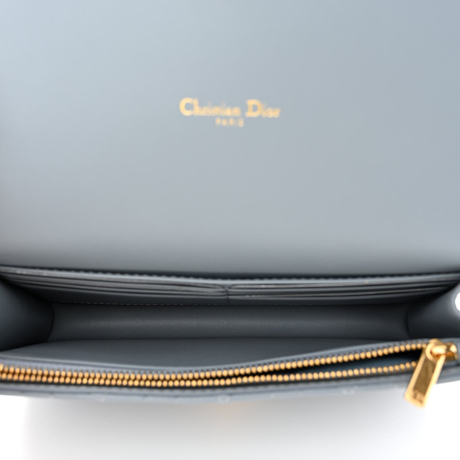 Christian Dior Supple Calfskin Caro Pouch with Chain Cloud Blue 5 of 11