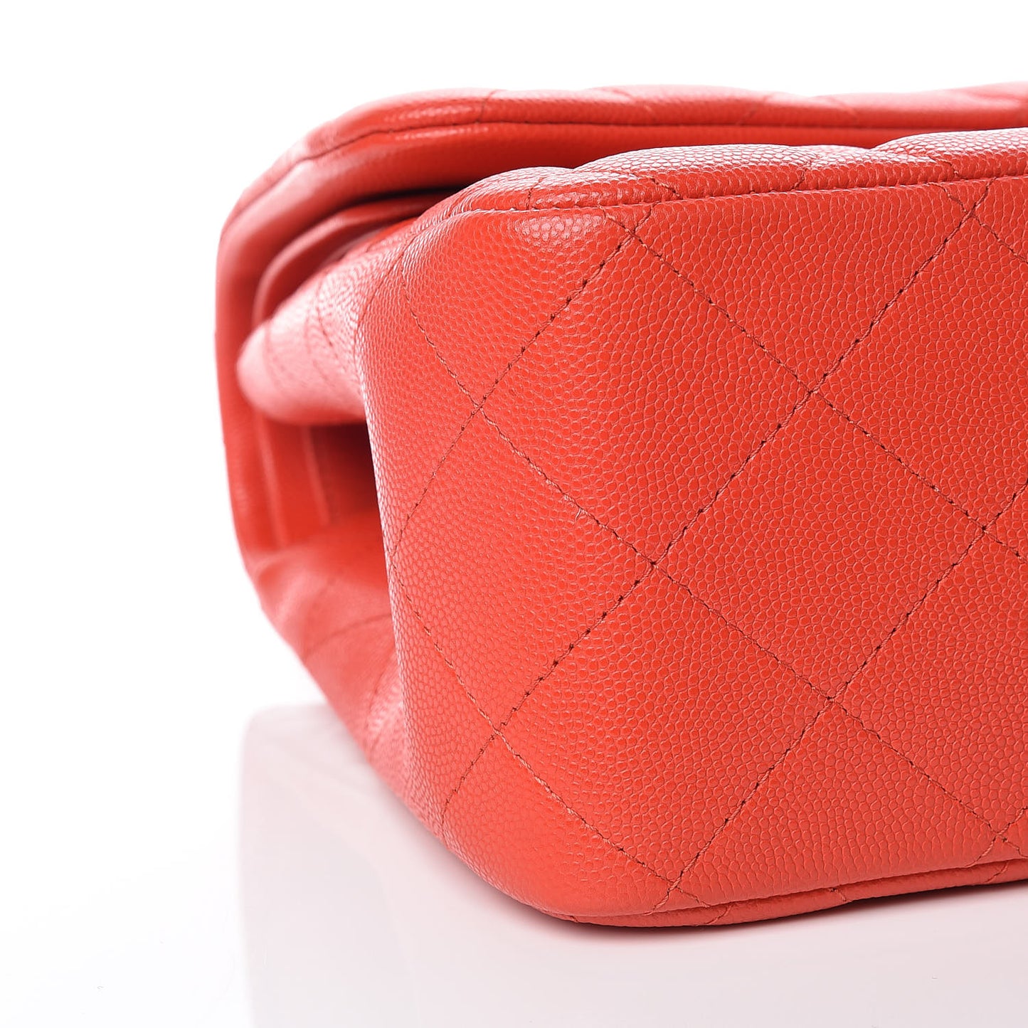 Caviar Quilted Jumbo Double Flap Red