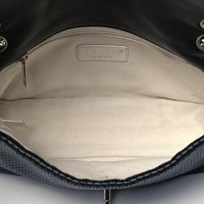 Chanel Lambskin Perforated Medium Baseball Spirit Flap Black 7 of 9