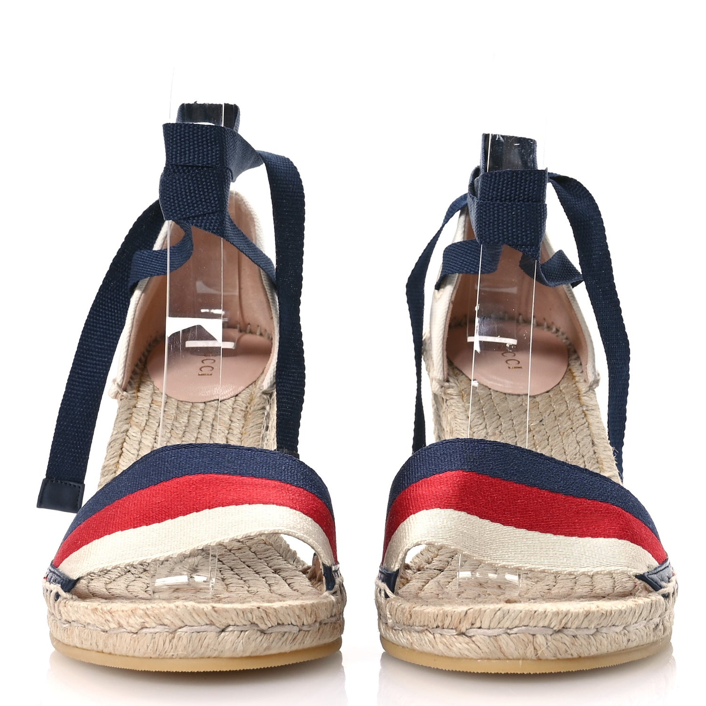 Canvas Sylvie Web Ankle Wrap Espadrille Wedge Sandals 38.5 Mystic White Hibiscus Red Maritime