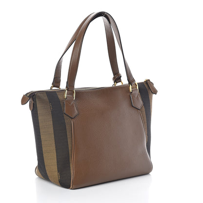 Fendi Pequin Vitello Zip Tote Tobacco Foresta 3 of 9