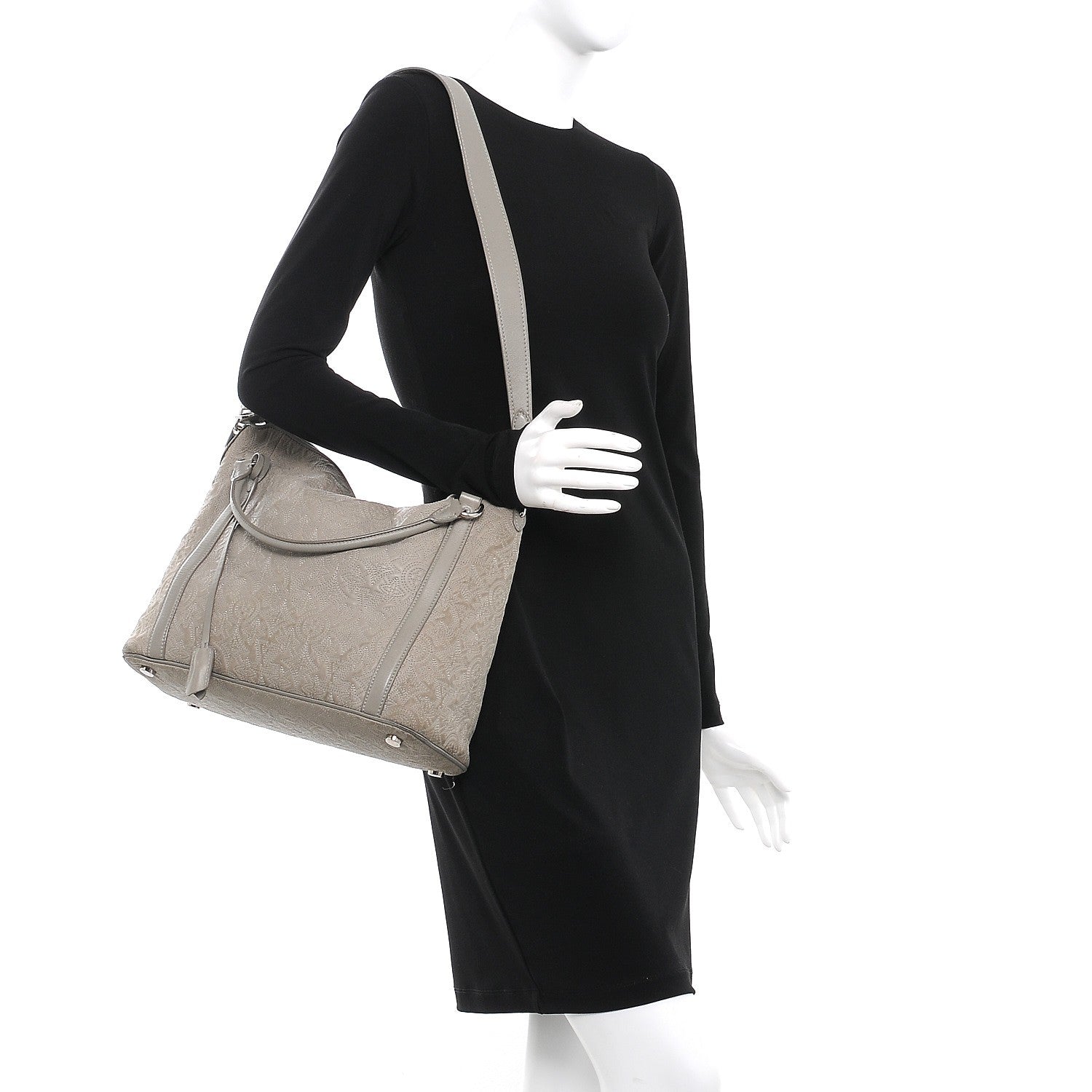Louis Vuitton Monogram Lambskin Antheia IXIA PM Gris Clair 2 of 8