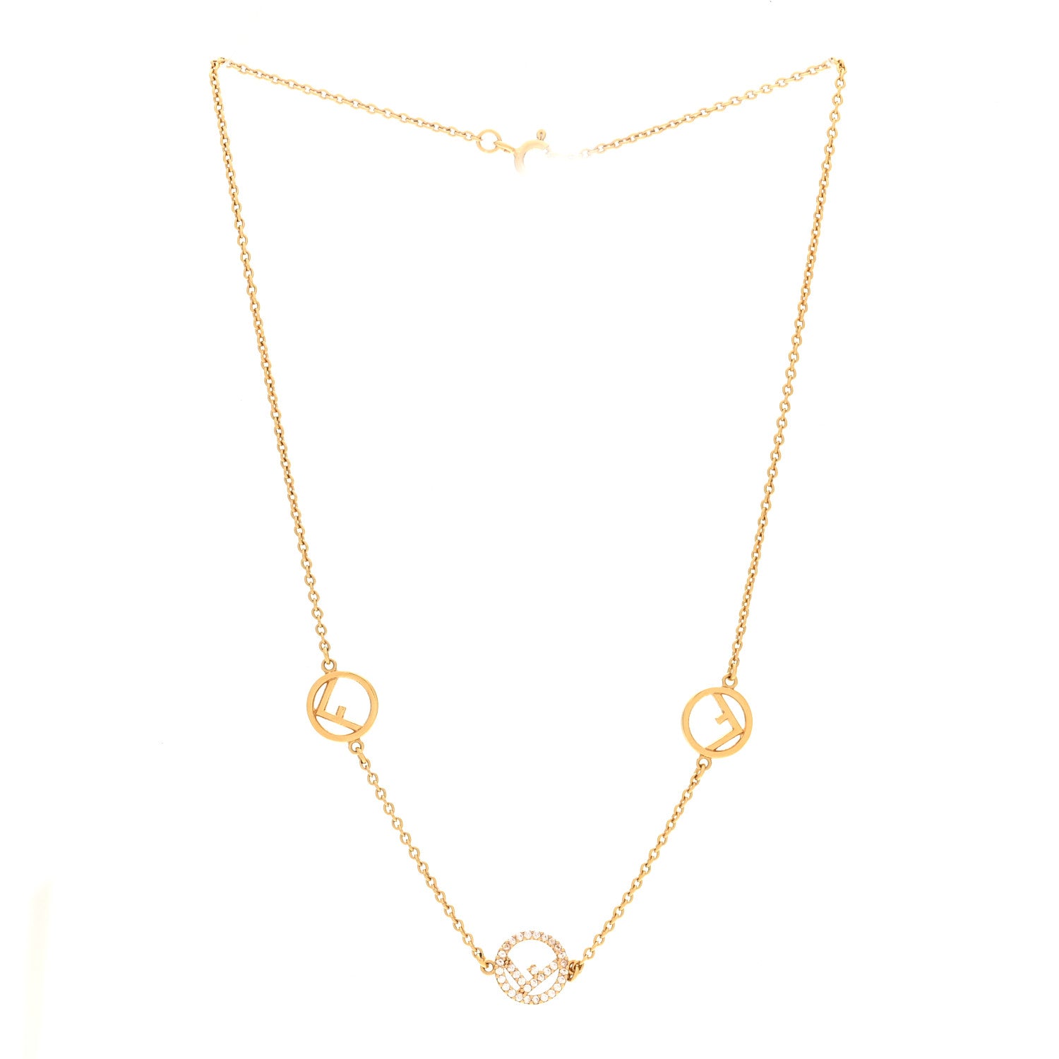 Fendi Metal Crystal F is Fendi Necklace Gold 1 of 5