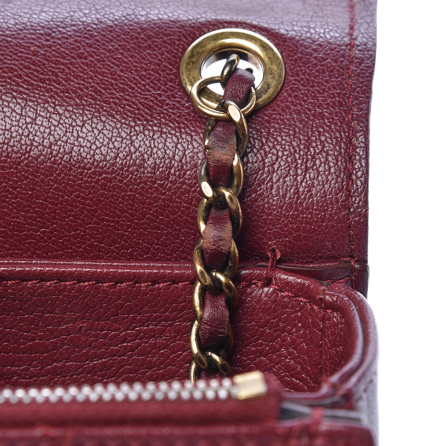 Chanel Shiny Calfskin Goatskin Quilted Small Coco Curve Messenger Flap Burgundy 22 of 22