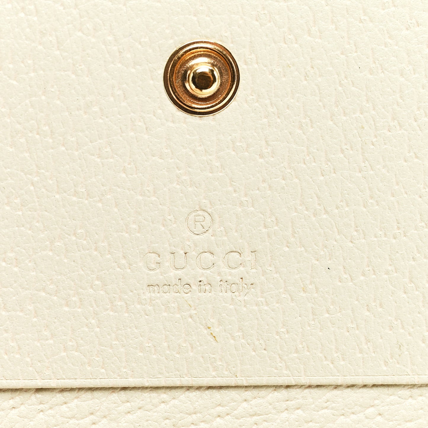 Textured Calfskin Web Ophidia Card Case Mystic White