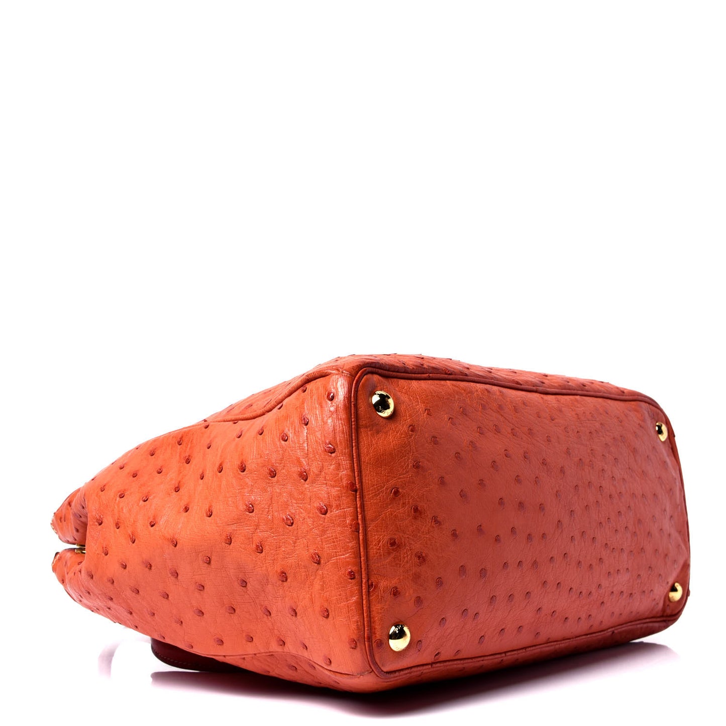 Ostrich Double Zip Tote Papaya