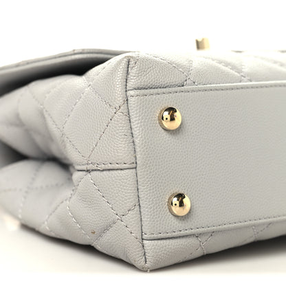 Chanel Caviar Quilted Mini Coco Handle Flap Light Grey 9 of 14