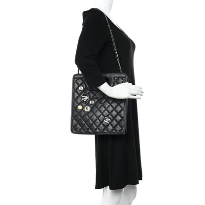 Chanel Aged Calfskin Small Charms Shopping Bag Black 2 of 11