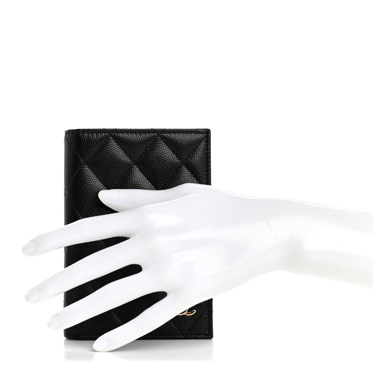 Caviar Quilted Passport Holder Black