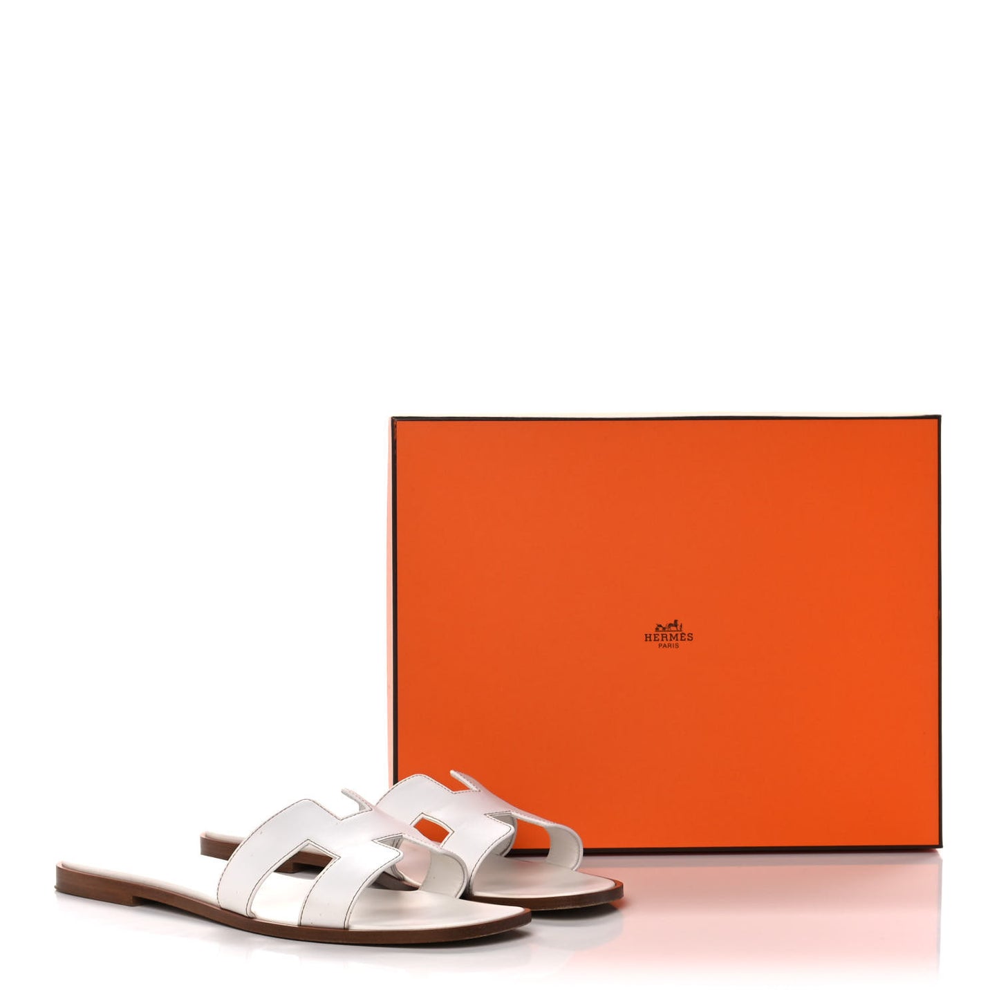 Box Calfskin Oran Sandals 40 White