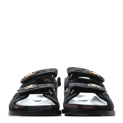 Chanel Denim Quilted Dad Sandals 36 Black Multicolor 2 of 6