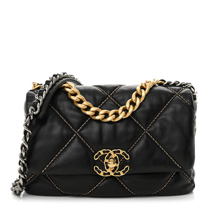 Chanel Lambskin Chain Quilted Medium Chanel 19 Flap Black 1 of 13