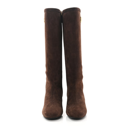 Valentino Garavani Suede VLogo Knee High 45mm Boots 37 Fondant 2 of 8