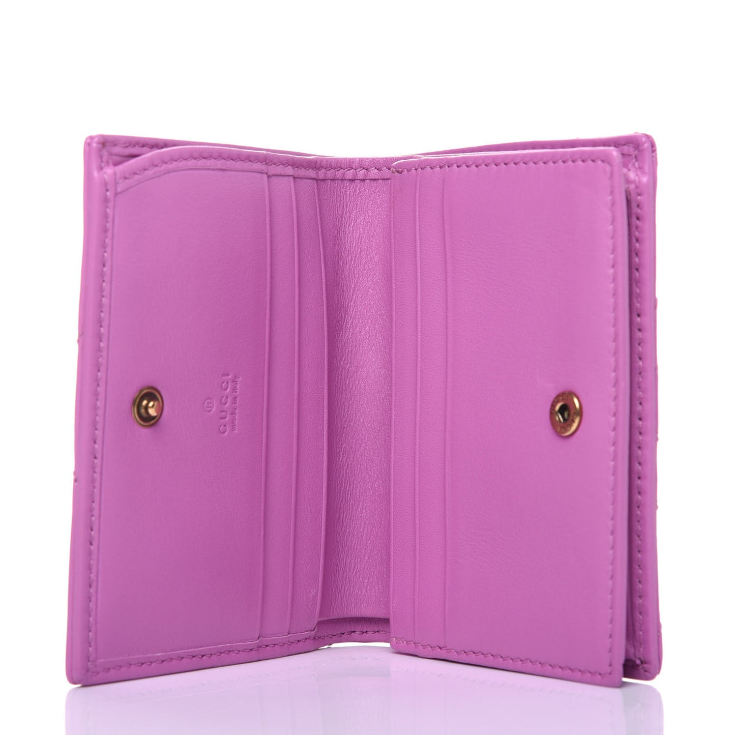 Calfskin Matelasse GG Marmont Card Case Candy Mousse