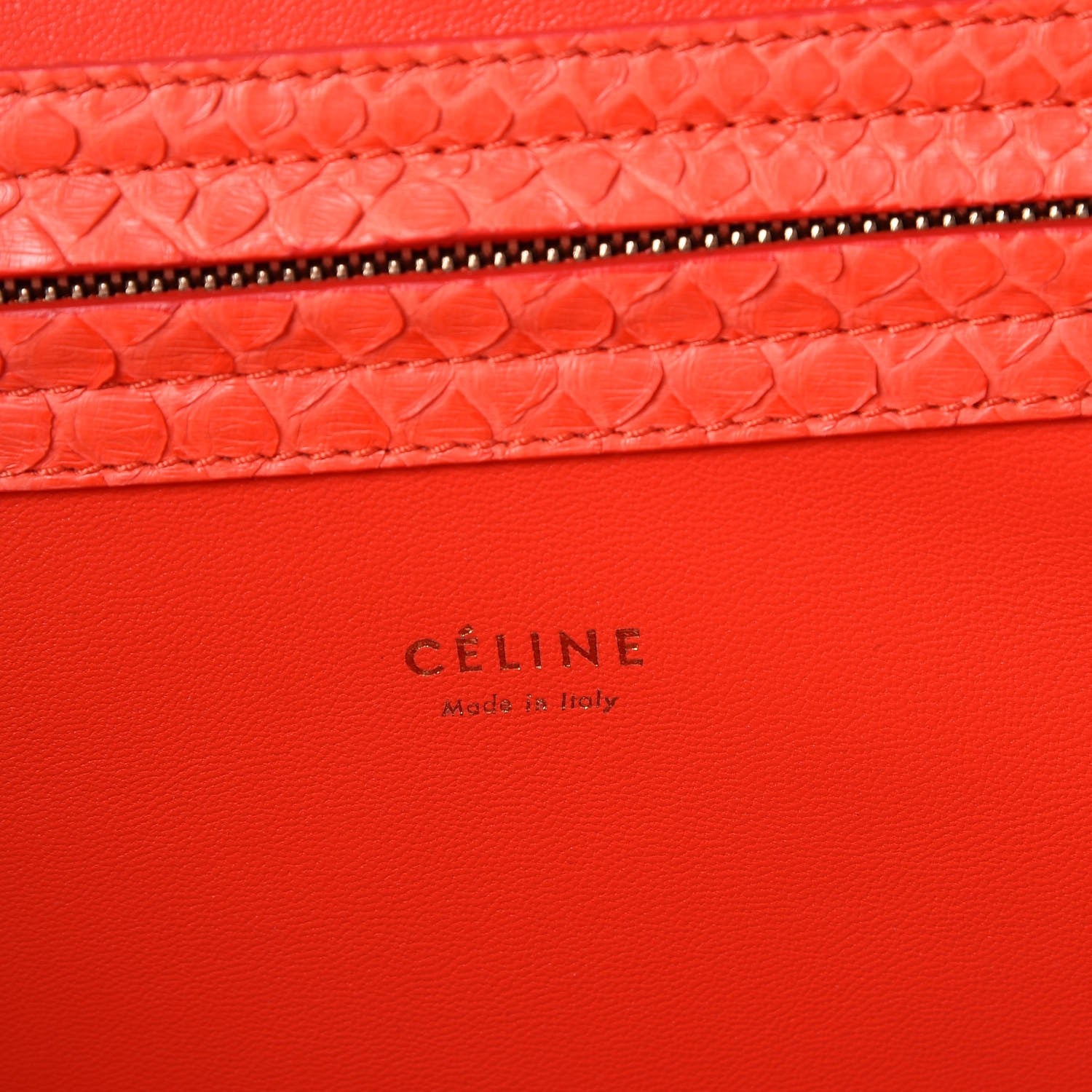 Celine Python Medium Phantom Luggage Fluo Orange 6 of 7