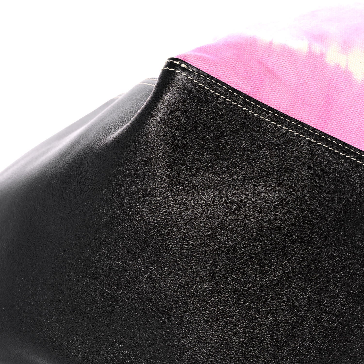 Celine Canvas Smooth Calfskin Frame Tote Black Pink White 10 of 17