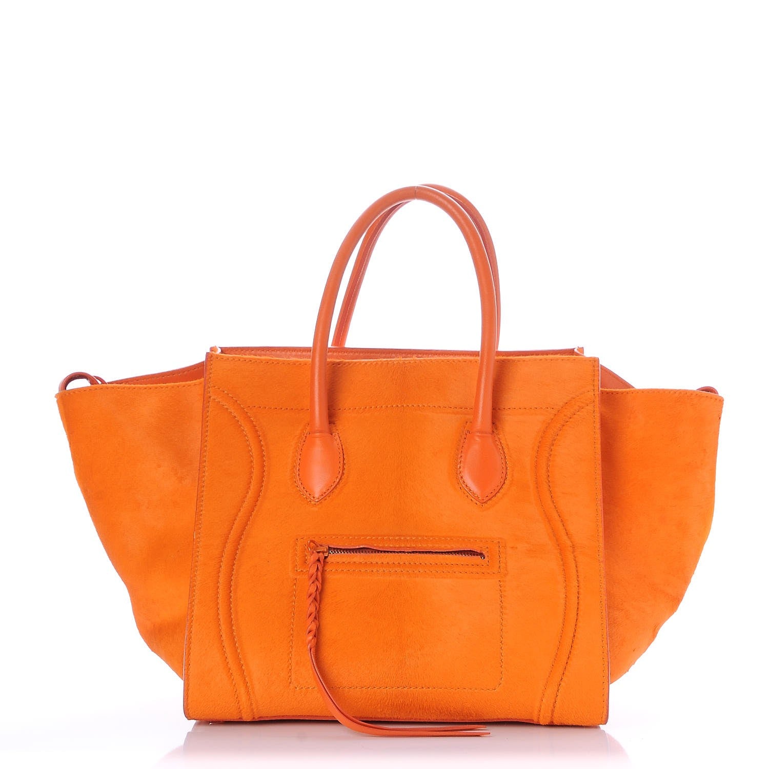 Celine Pony Hair Medium Phantom Luggage Orange 1 of 9