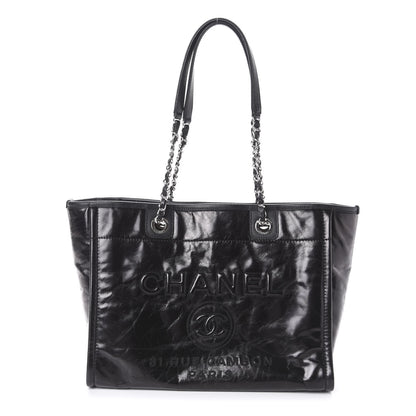 Chanel Glazed Calfskin Small Deauville Tote Black 1 of 10