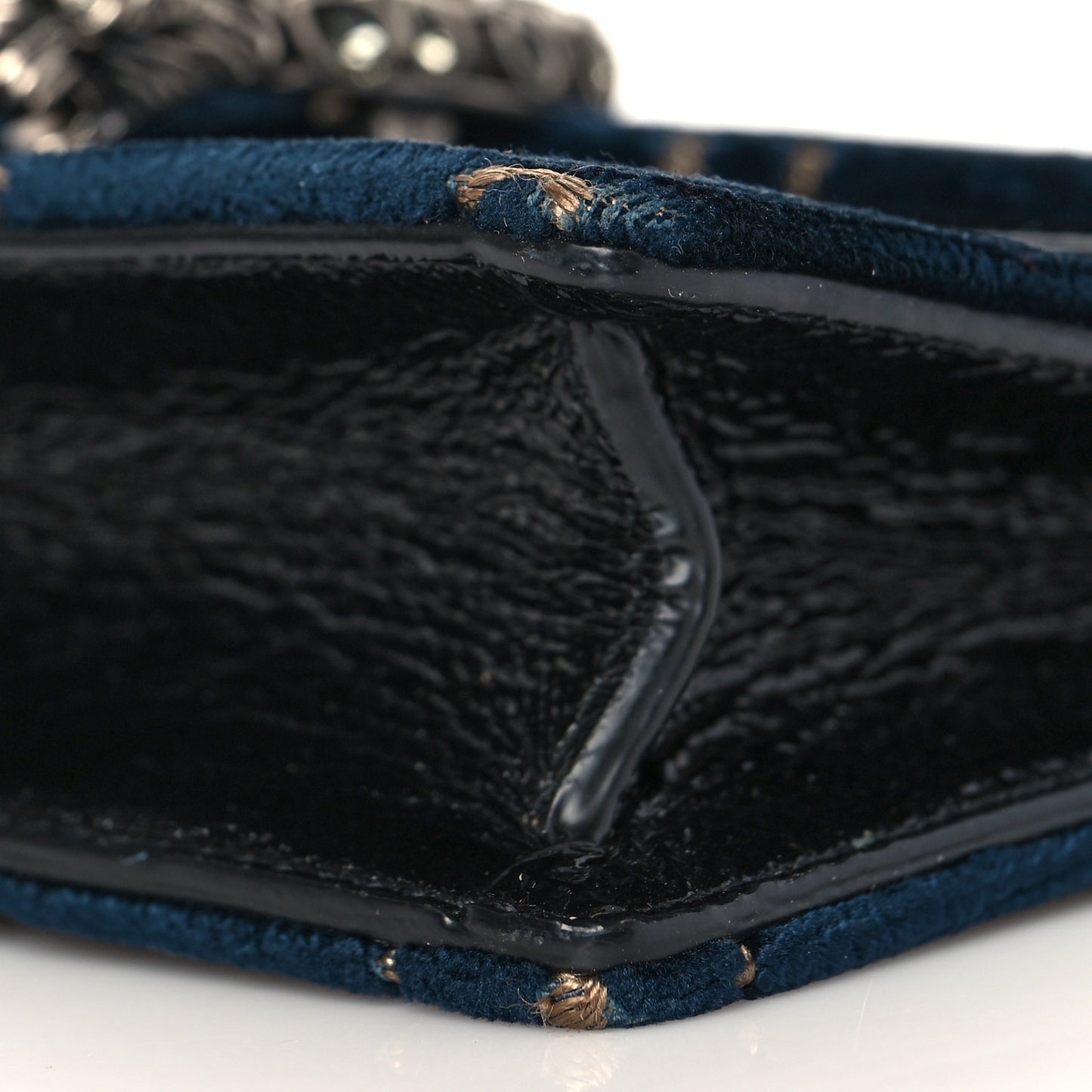 Velvet GG Monogram Super Mini Dionysus Shoulder Bag Blue Beige Black