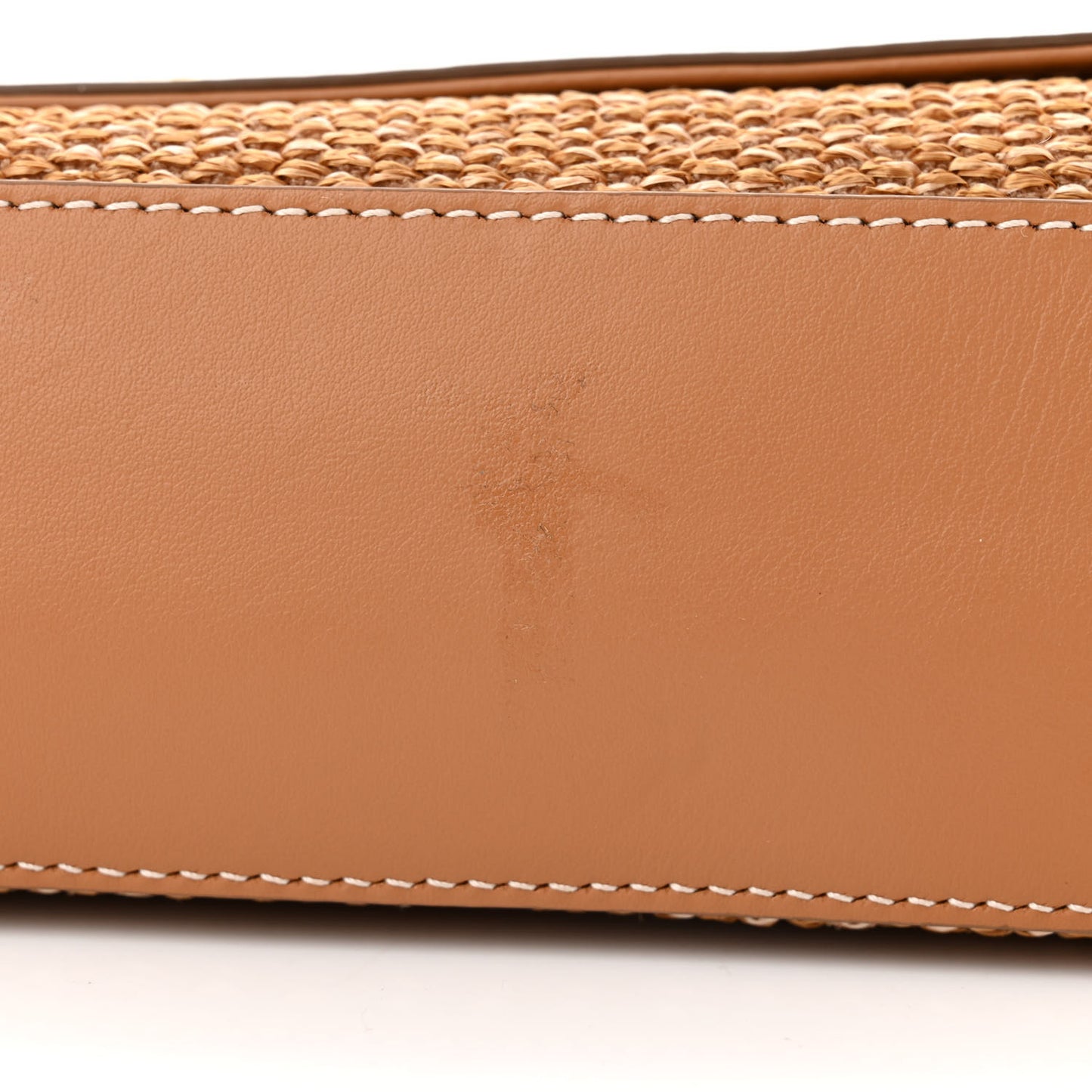 Raffia Calfskin TB Note Crossbody Bag Natural