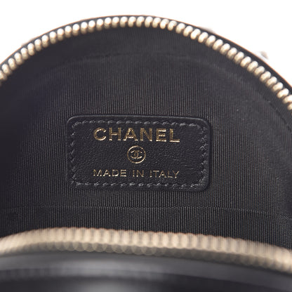 Chanel Calfskin Quilted Pearl Round Clutch With Chain Black 6 of 11