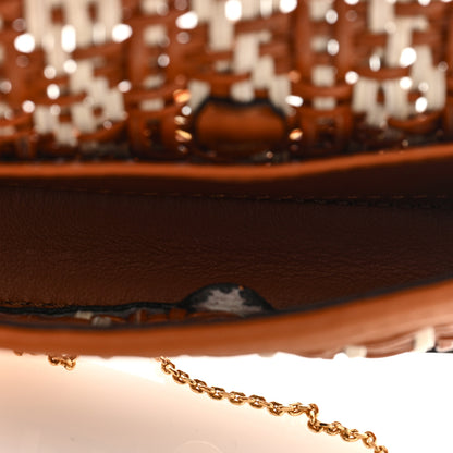 Fendi Nappa Vitello Grace Micro FF Intreccio Nano Baguette Charm Brandy Camelia 5 of 8