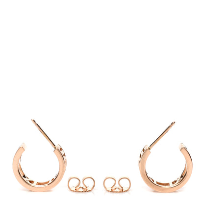 Tiffany 18K Rose Gold Mini Atlas Hoop Earrings 3 of 4