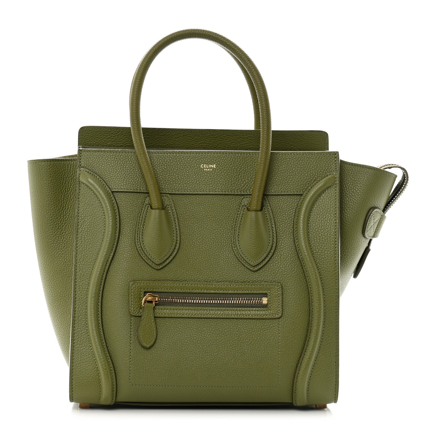 Celine Drummed Calfskin Micro Luggage Light Khaki 1 of 15