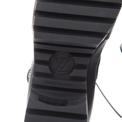Louis Vuitton Suede Calfskin Monogram LV Black Heart Laureate Platform Desert Boots 37.5 Black 6 of 8