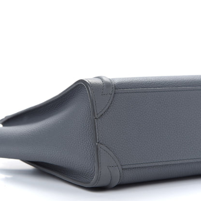 Celine Drummed Calfskin Nano Luggage Kohl 7 of 8